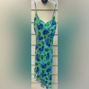 BETSEY JOHNSON ASYMMETRICAL SILK FLORAL DRESS  Sz M